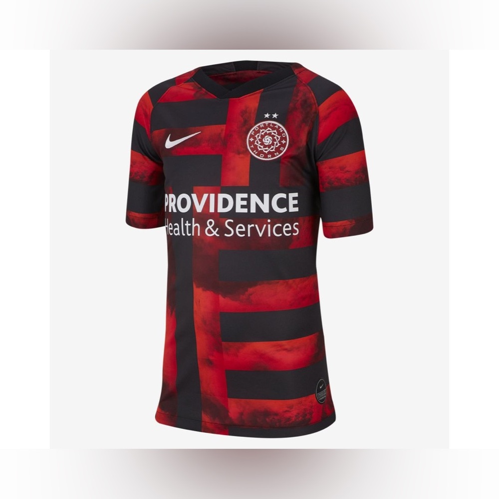 Nike Red and Black Dri-Fit Thorns 2019/20 Home Short Sleeve Jersey Women's Large